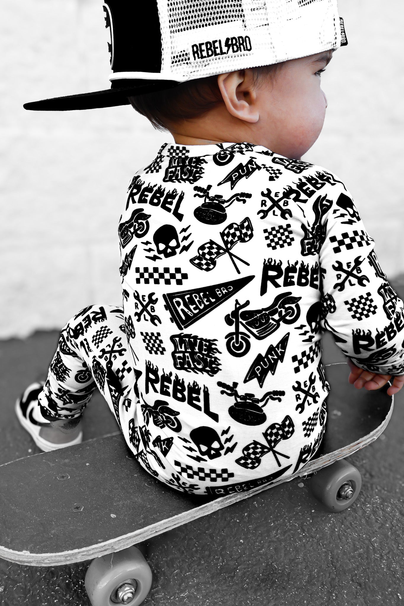 Bamboo Zippy Sleeper in Live Fast - Rebel Bro