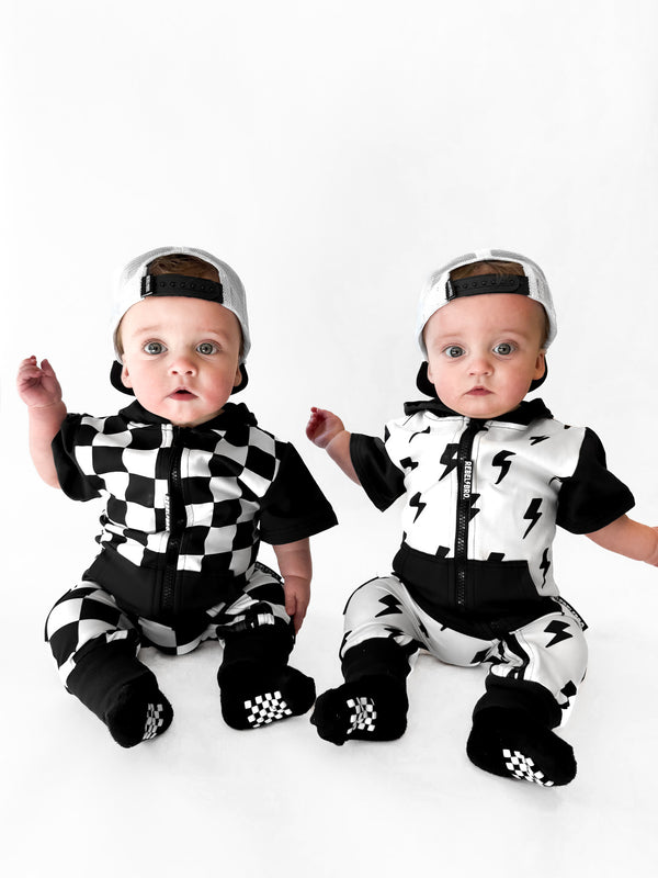 Hooded Rebel Short Sleeve Romper in Venice - Rebel Bro