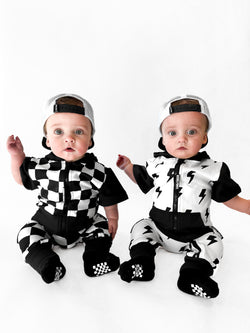 Image of Hooded Rebel Short Sleeve Romper in Bowie