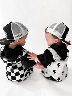 Image of Hooded Rebel Short Sleeve Romper in Bowie