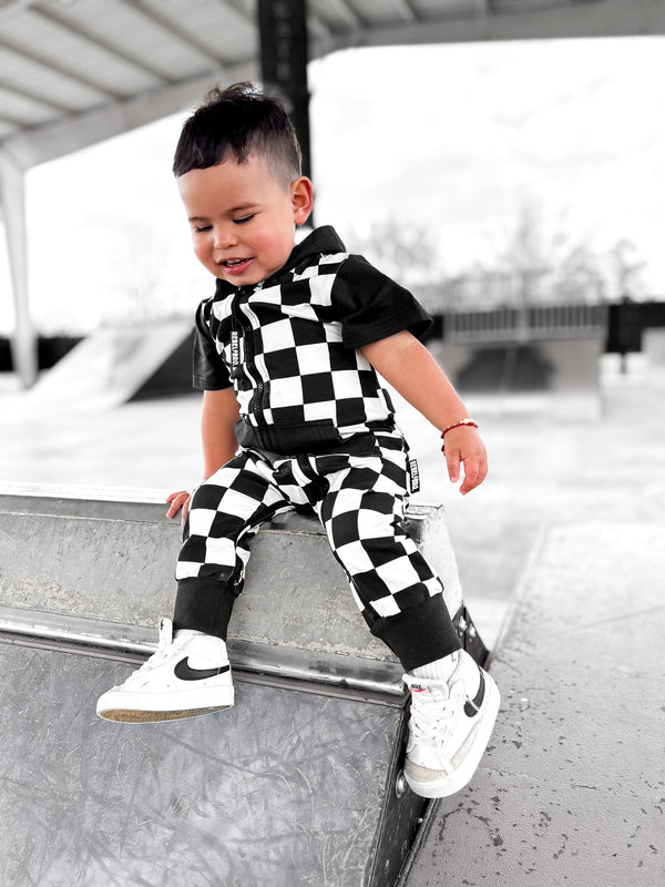 Hooded Rebel Short Sleeve Romper in Venice - Rebel Bro