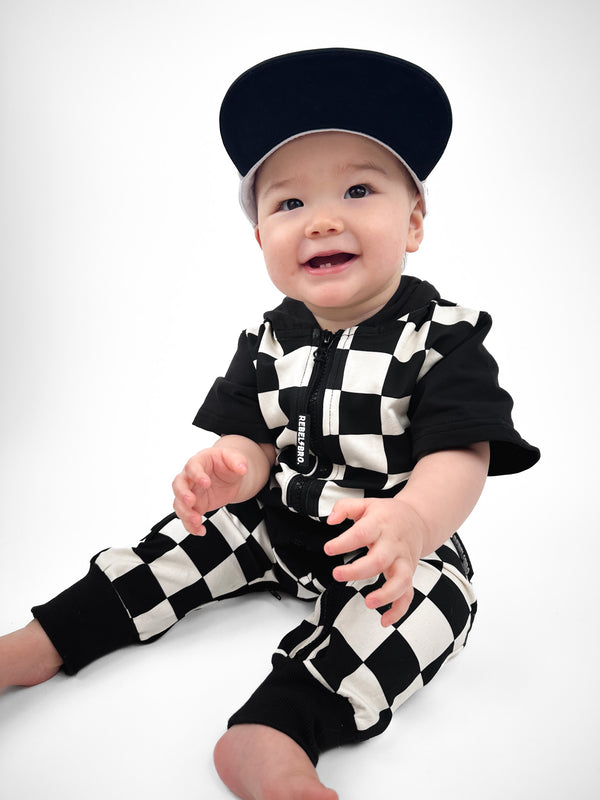 Hooded Rebel Short Sleeve Romper in Venice - Rebel Bro