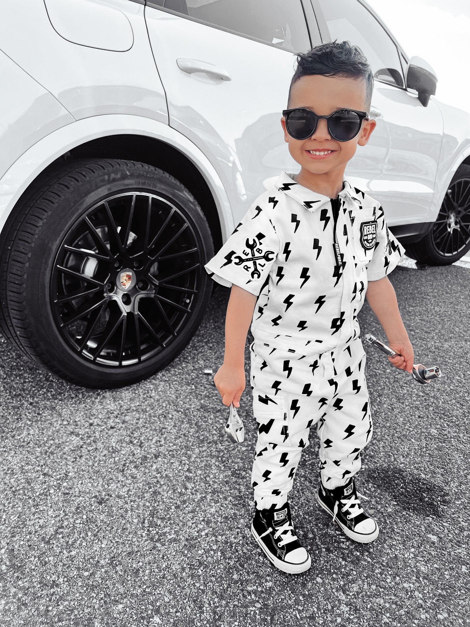 Pit Crew Romper in Bowie - Rebel Bro