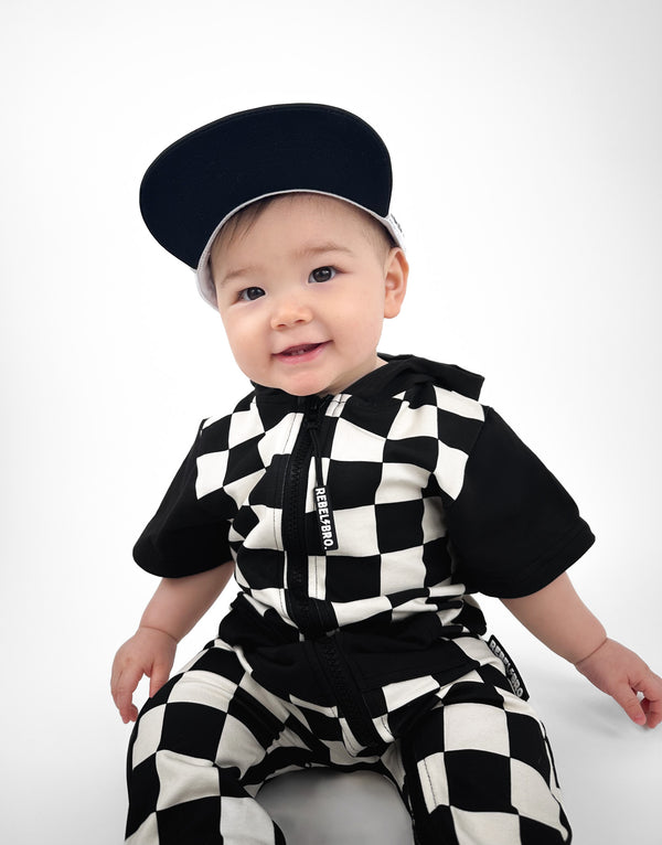 Hooded Rebel Short Sleeve Romper in Venice - Rebel Bro