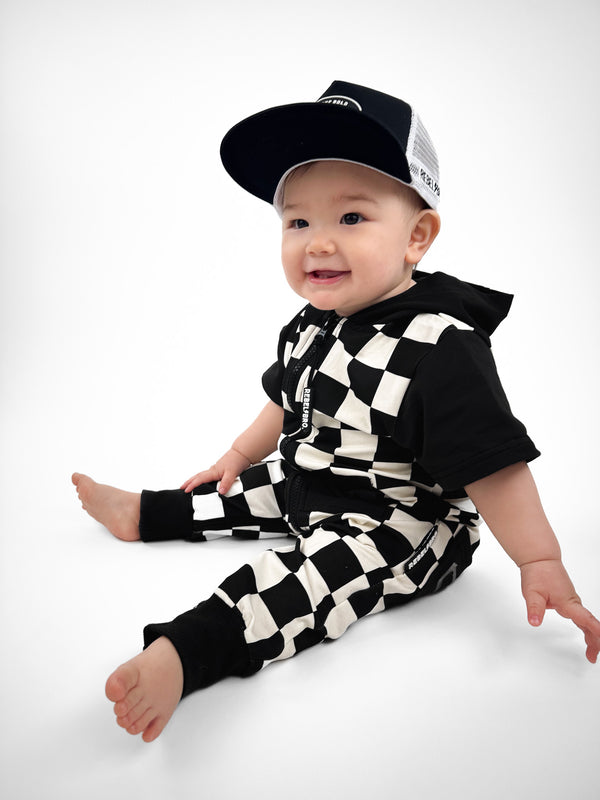 Hooded Rebel Short Sleeve Romper in Venice - Rebel Bro