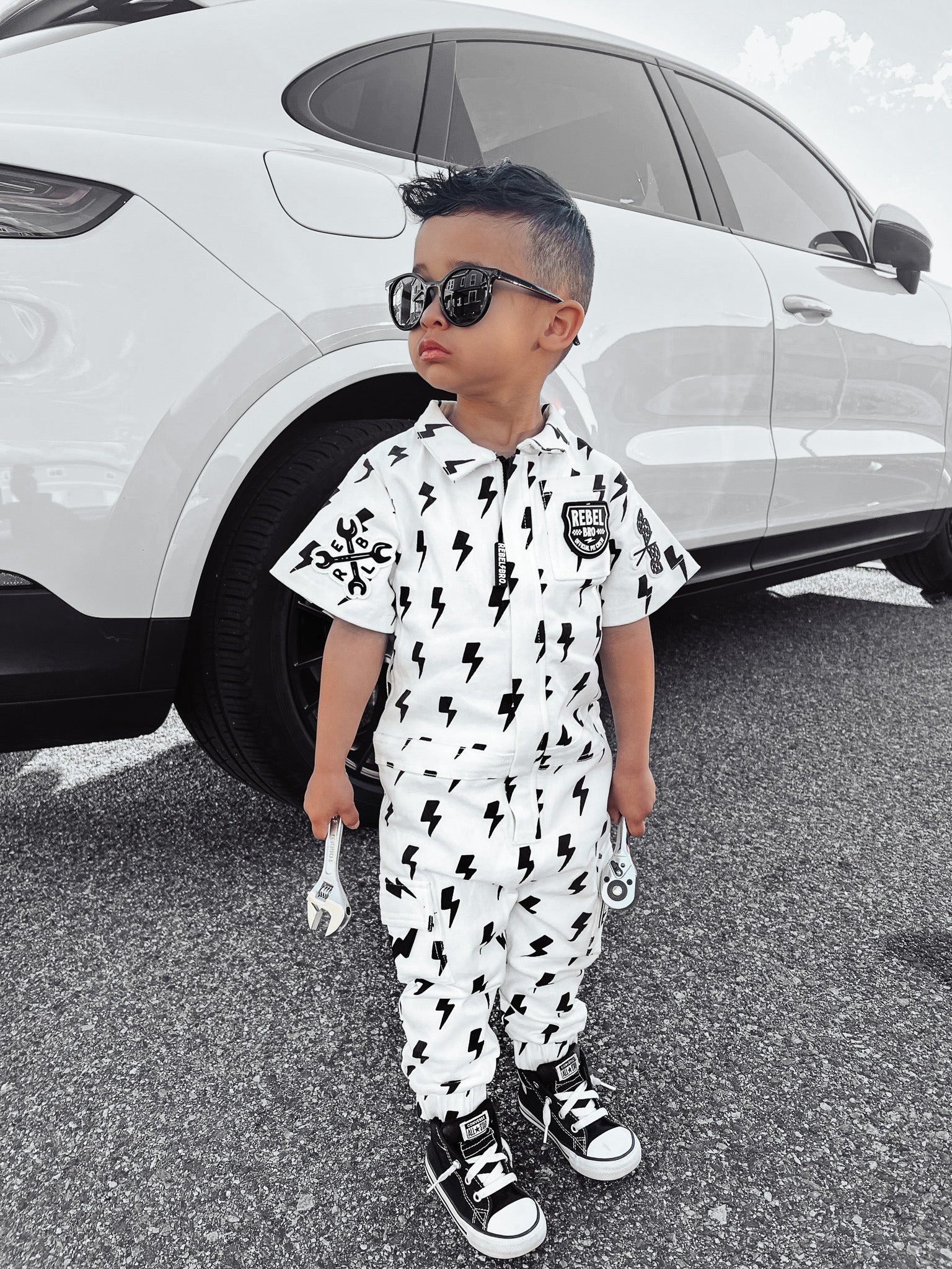 Pit Crew Romper in Bowie - Rebel Bro