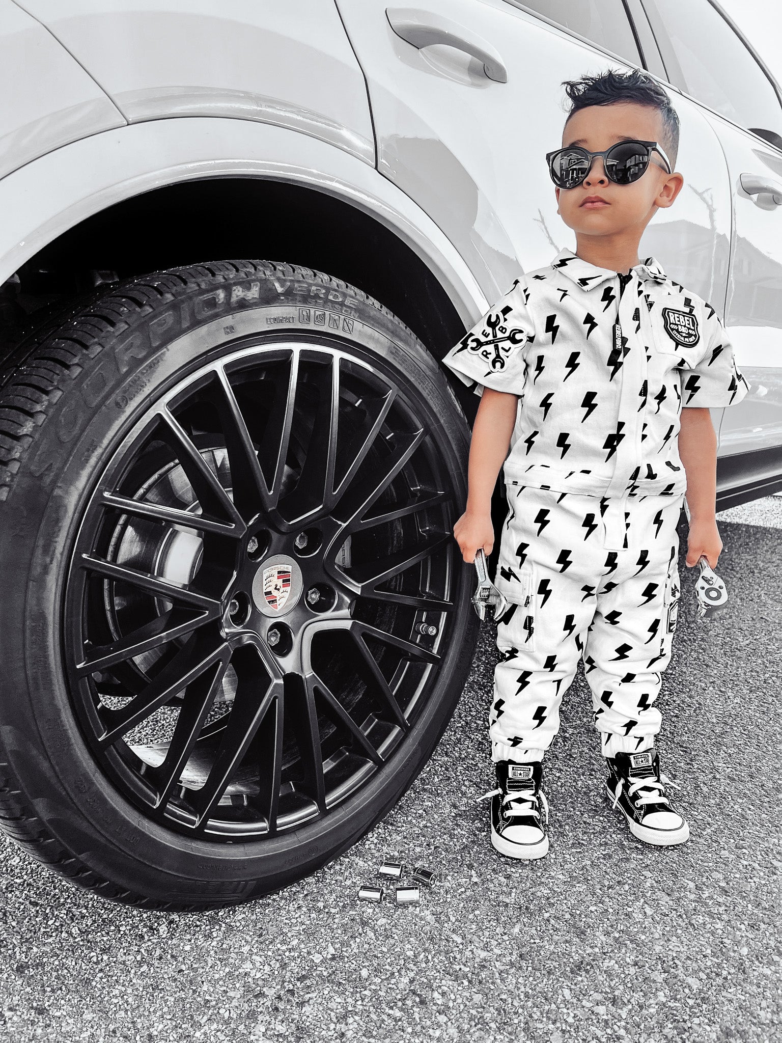 Pit Crew Romper in Bowie - Rebel Bro