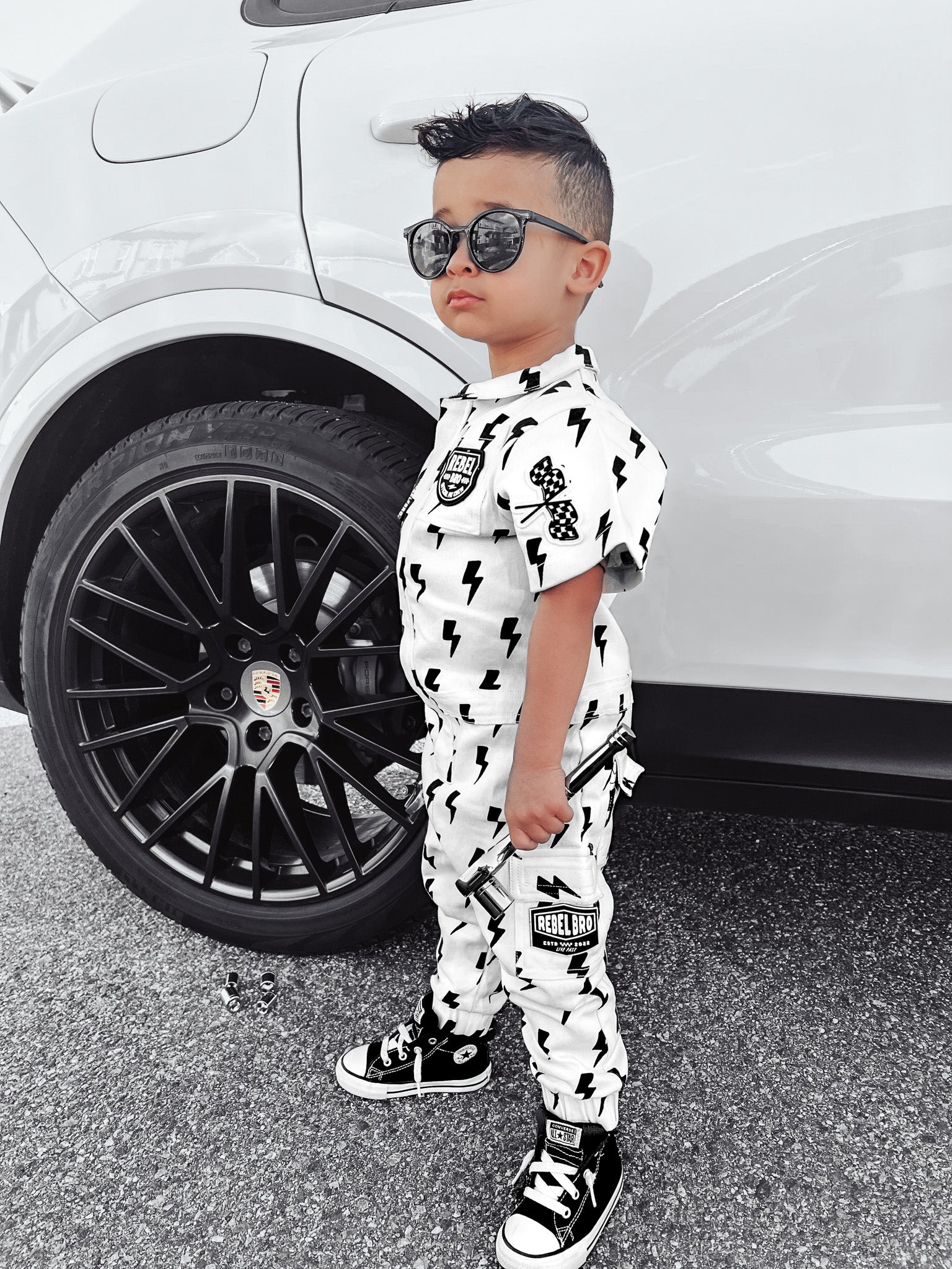 Pit Crew Romper in Bowie - Rebel Bro