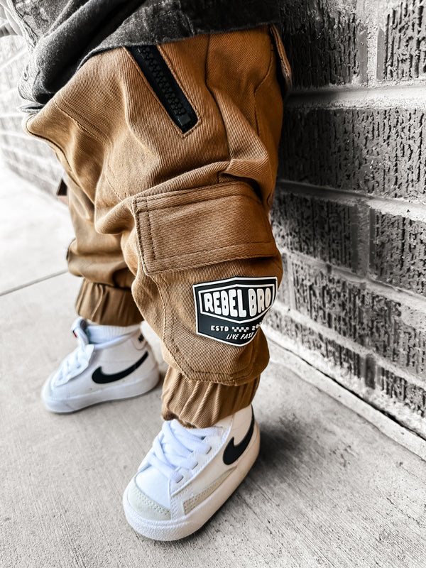 Rebel Cargo Pant in Dark Khaki - Rebel Bro