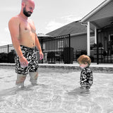 Men's Hybrid Swim Trunks in Warped Tour [Midnight Edition]