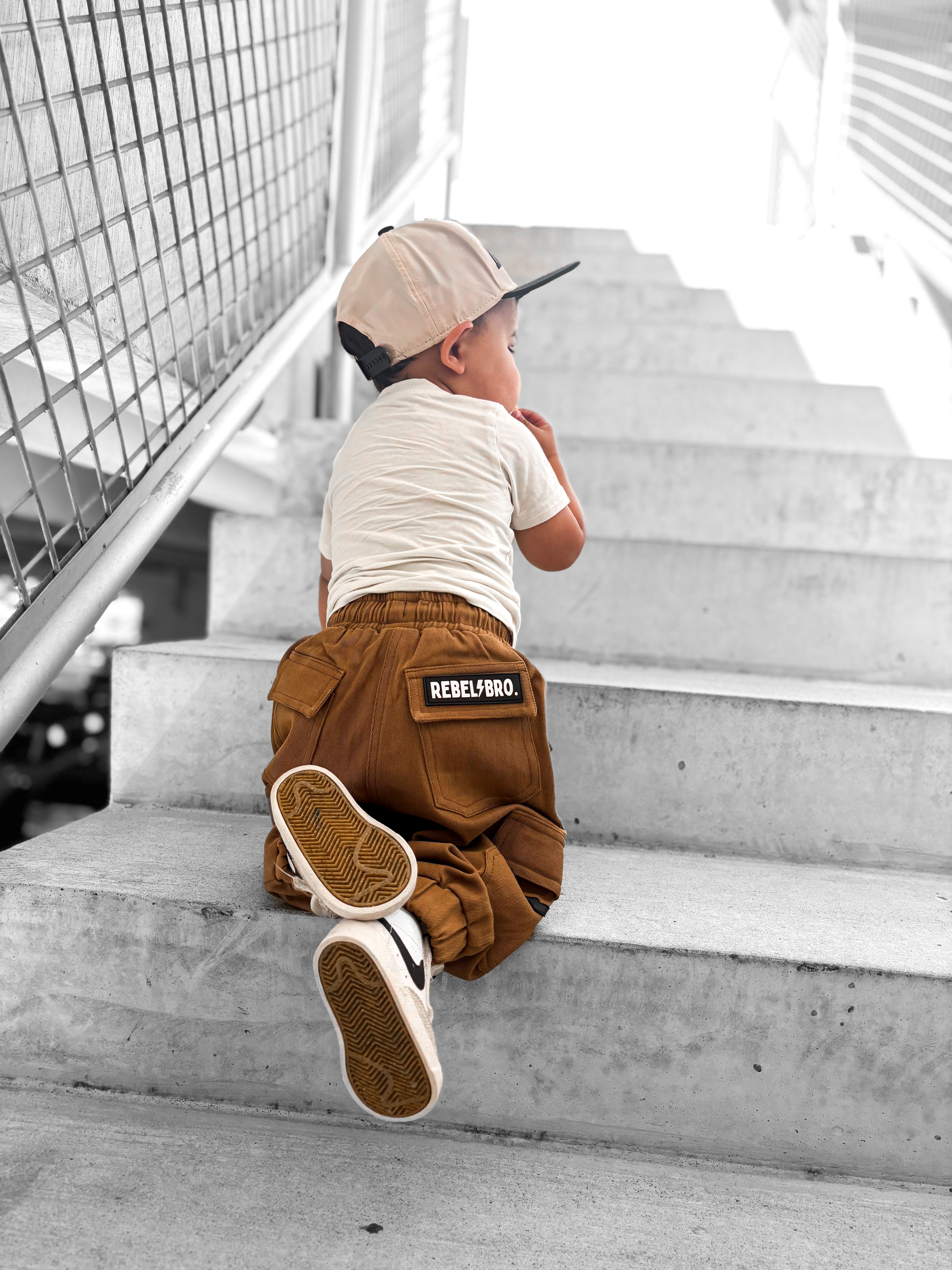 Rebel Cargo Pant in Dark Khaki - Rebel Bro