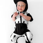 Hooded Rebel Short Sleeve Romper in Bowie - Rebel Bro