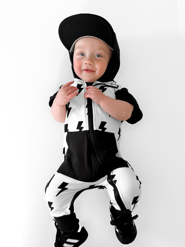Hooded Rebel Short Sleeve Romper in Bowie - Rebel Bro