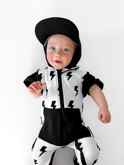 Image of Hooded Rebel Short Sleeve Romper in Bowie