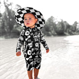 UPF50+ Swim Romper in Warped Tour [Midnight Edition]