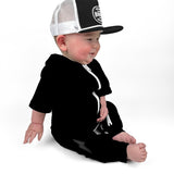 Hooded Rebel Short Sleeve Romper in Black - Rebel Bro