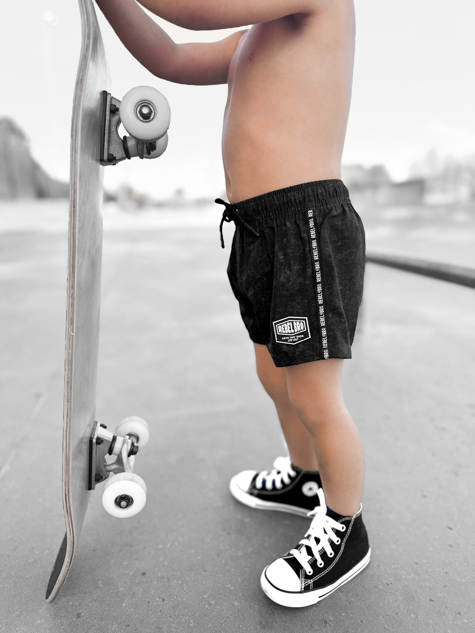 Hybrid Swim Trunks in Midnight Tide - Rebel Bro