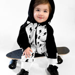 Hooded Rebel Short Sleeve Romper in Bowie - Rebel Bro