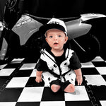 Hooded Rebel Short Sleeve Romper in Bowie - Rebel Bro