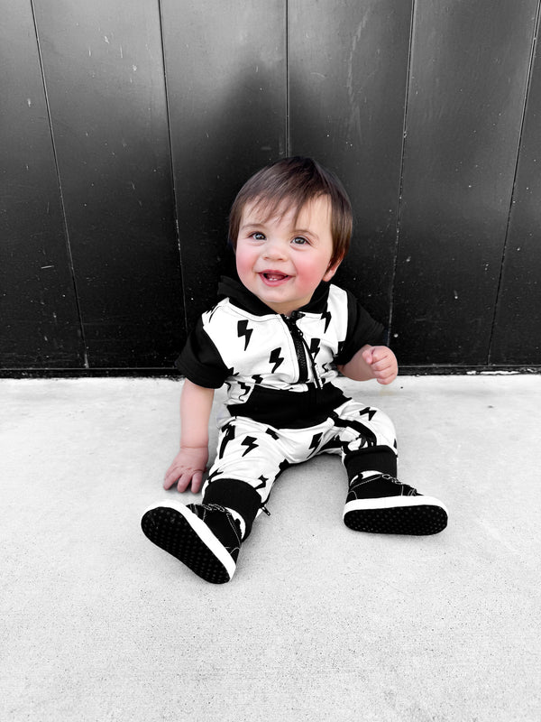 Hooded Rebel Short Sleeve Romper in Bowie - Rebel Bro