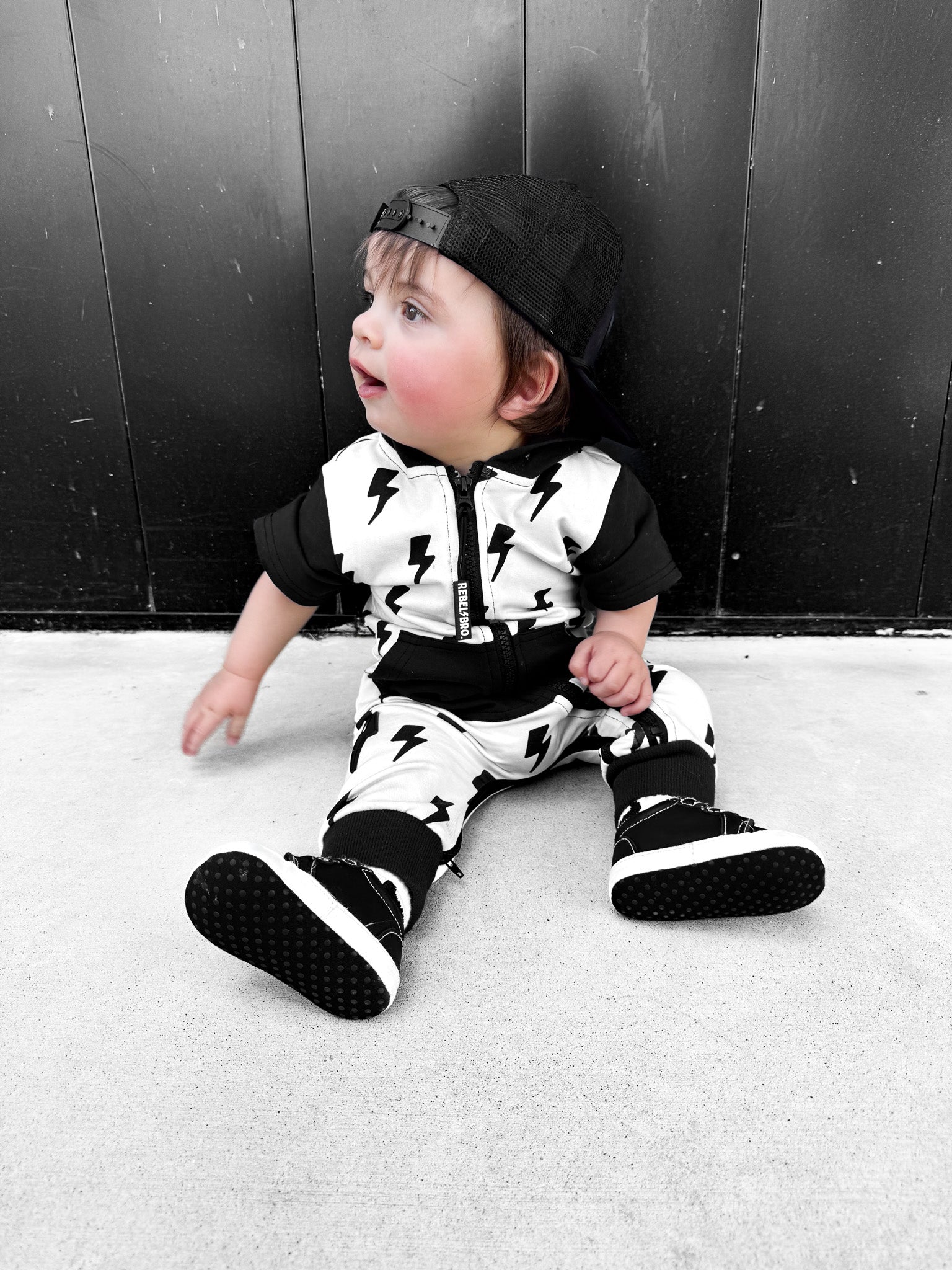 Hooded Rebel Short Sleeve Romper in Bowie