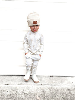 Image of The Core-Classic Midi Boot in White / Taupe