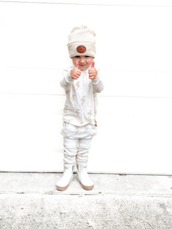 Image of The Core-Classic Midi Boot in White / Taupe