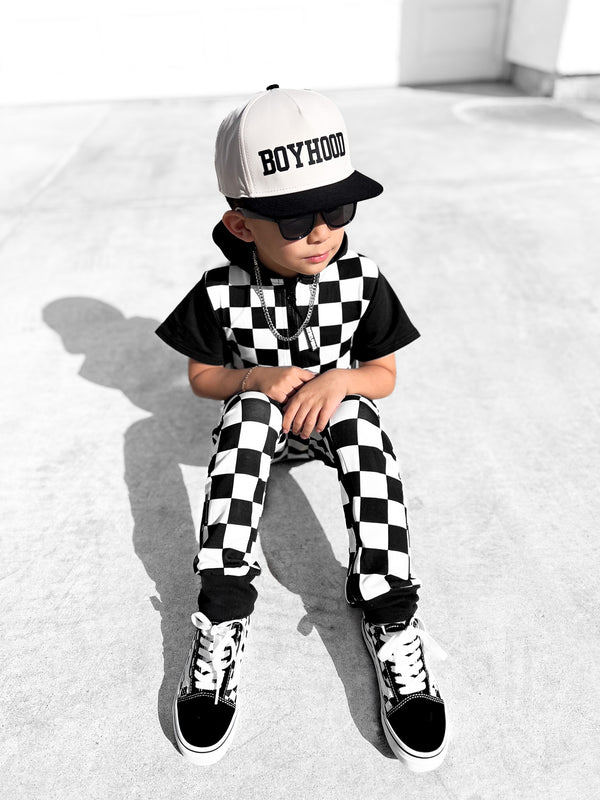Hooded Rebel Short Sleeve Romper in Venice - Rebel Bro