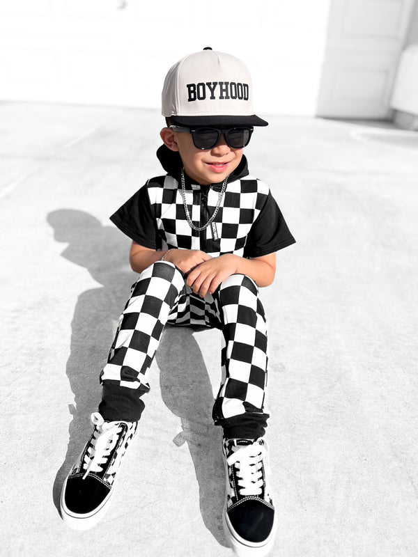 Hooded Rebel Short Sleeve Romper in Venice - Rebel Bro