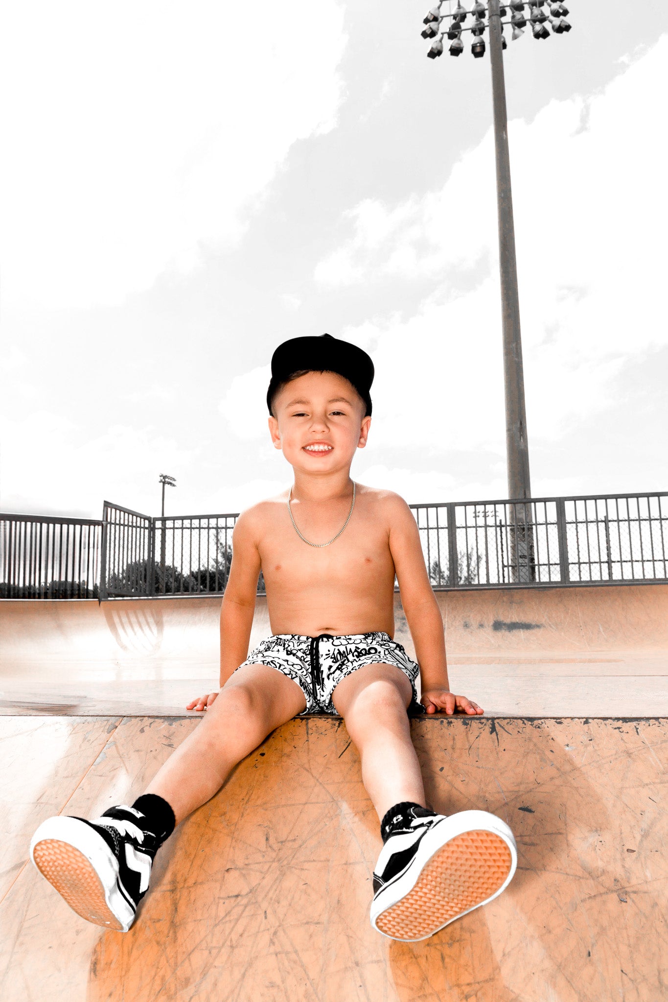 Hybrid Swim Trunks in Urban Drip