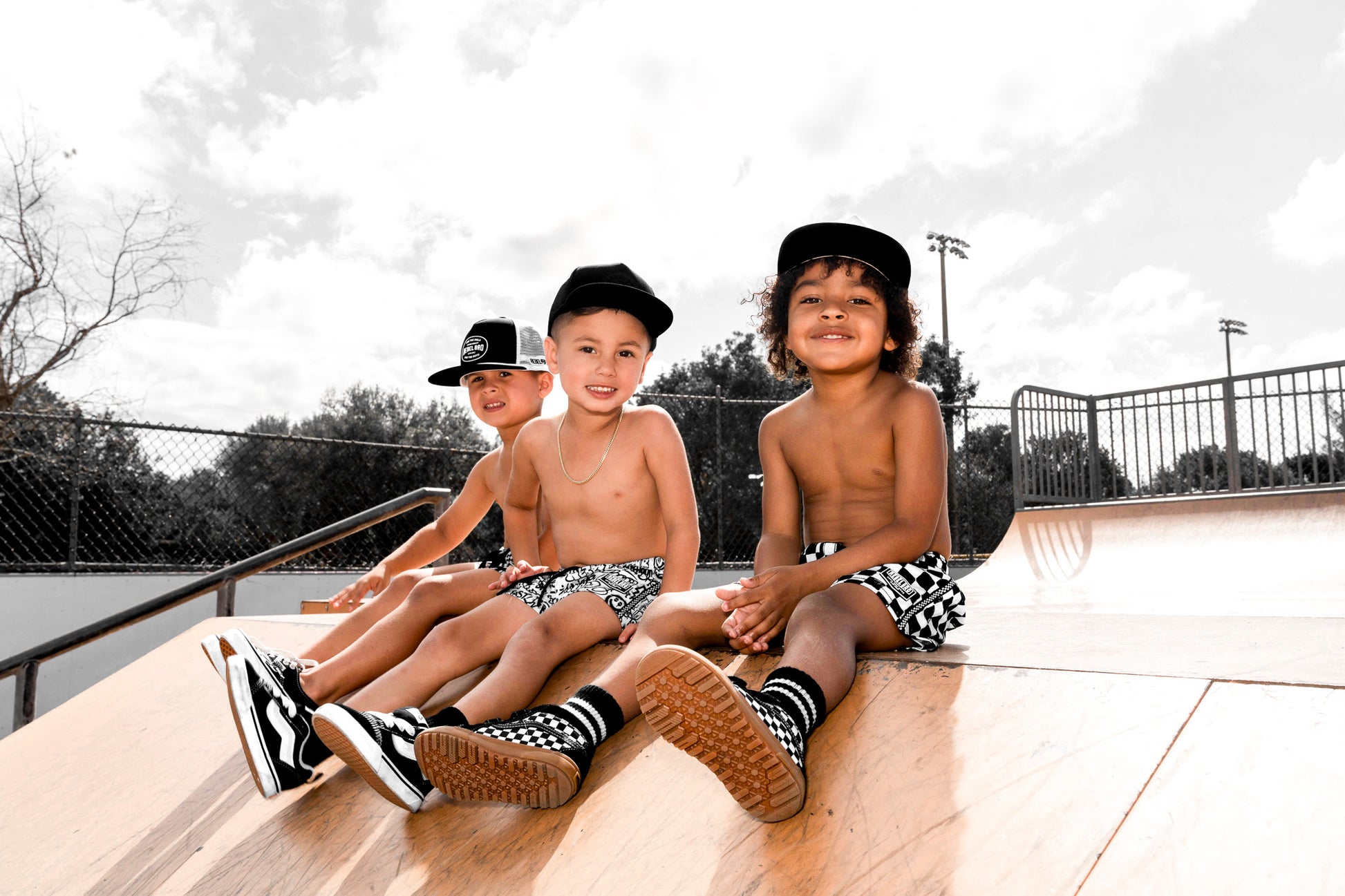 Hybrid Swim Trunks in Urban Drip