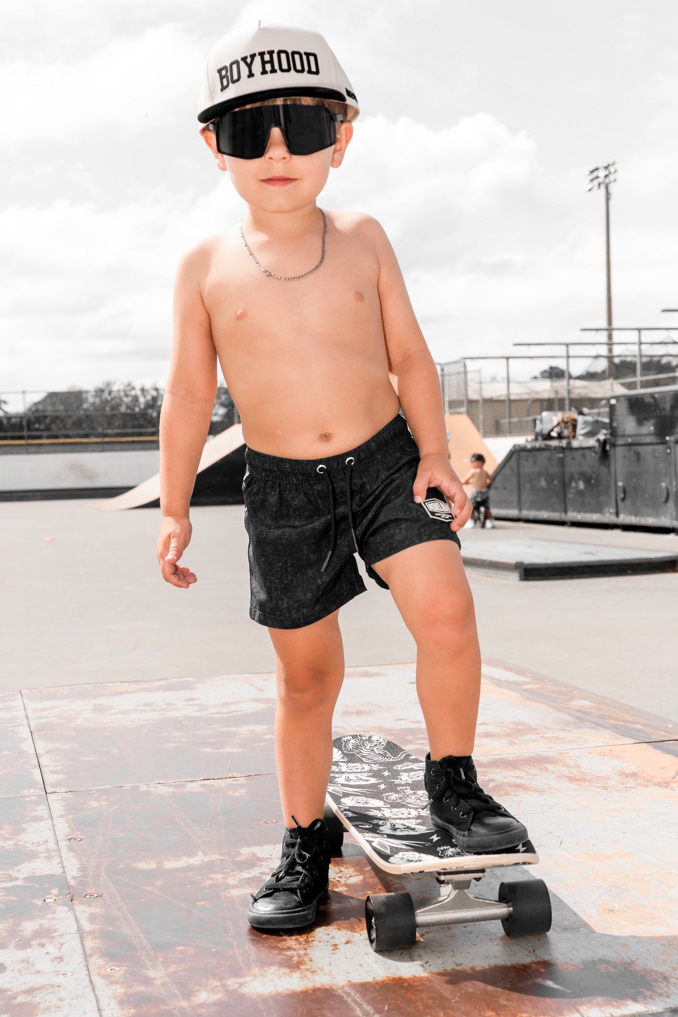 Hybrid Swim Trunks in Midnight Tide - Rebel Bro
