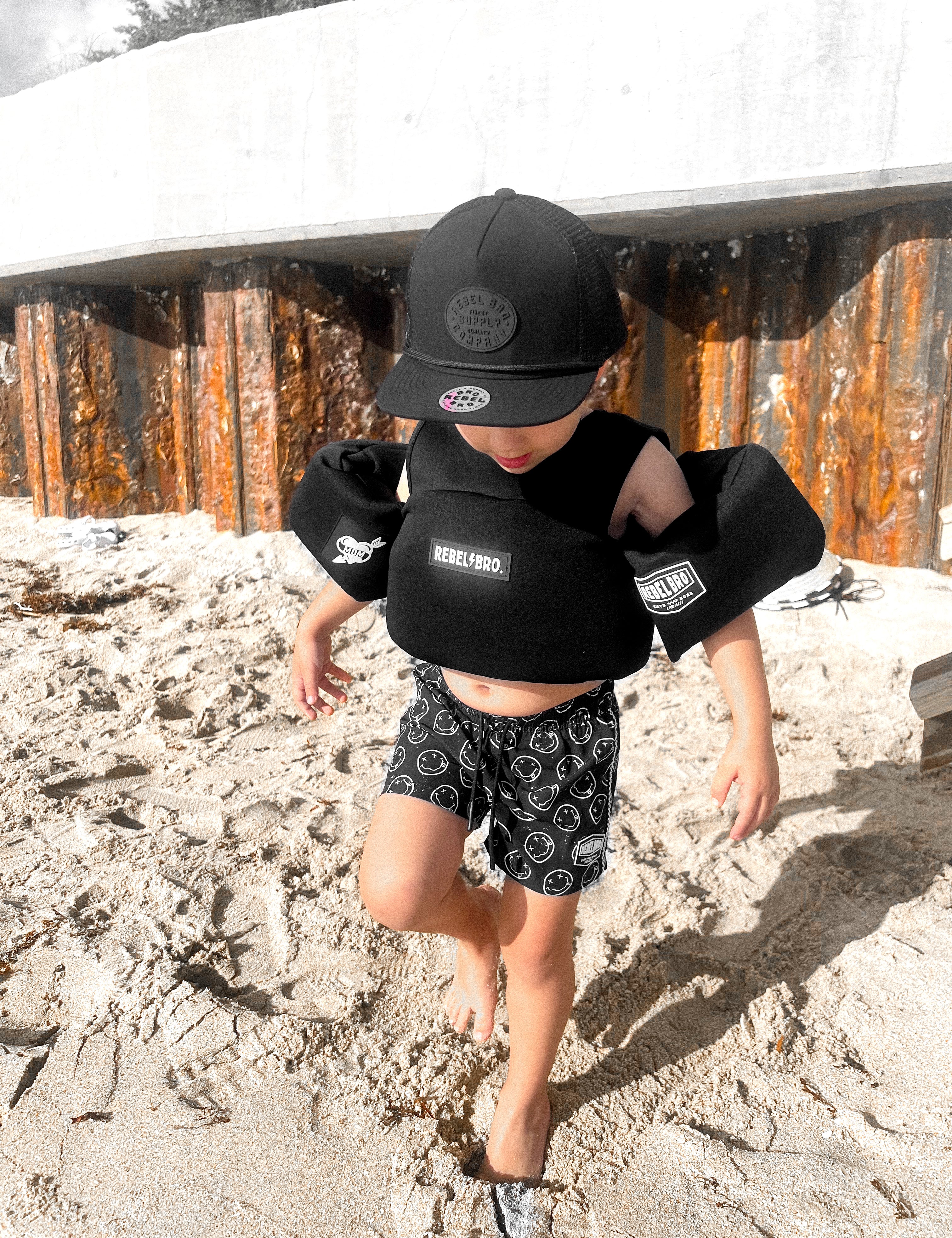Neoprene Kids Arm Float in Black - Rebel Bro