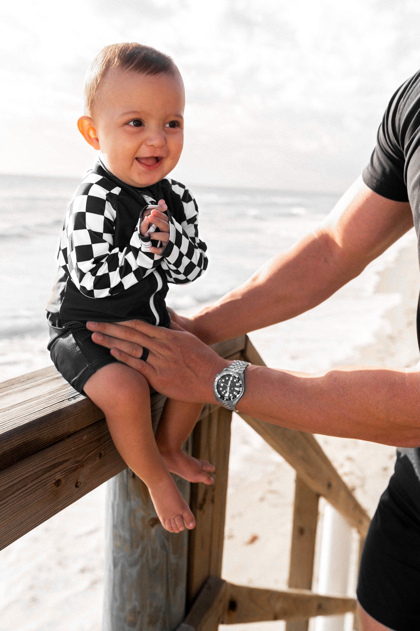 UPF50+ Swim Romper in Off The Wall - Rebel Bro