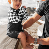 UPF50+ Swim Romper in Off The Wall - Rebel Bro