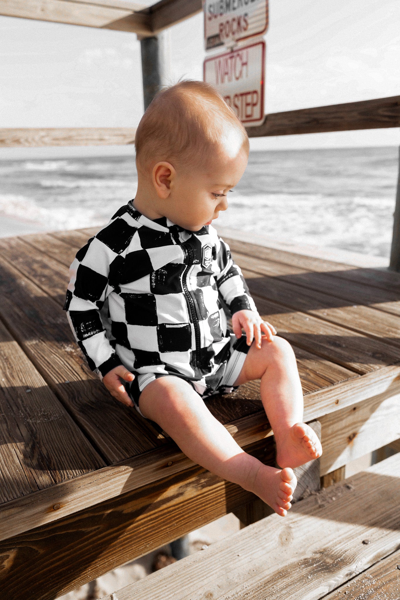 UPF50+ Swim Romper in Vintage Venice
