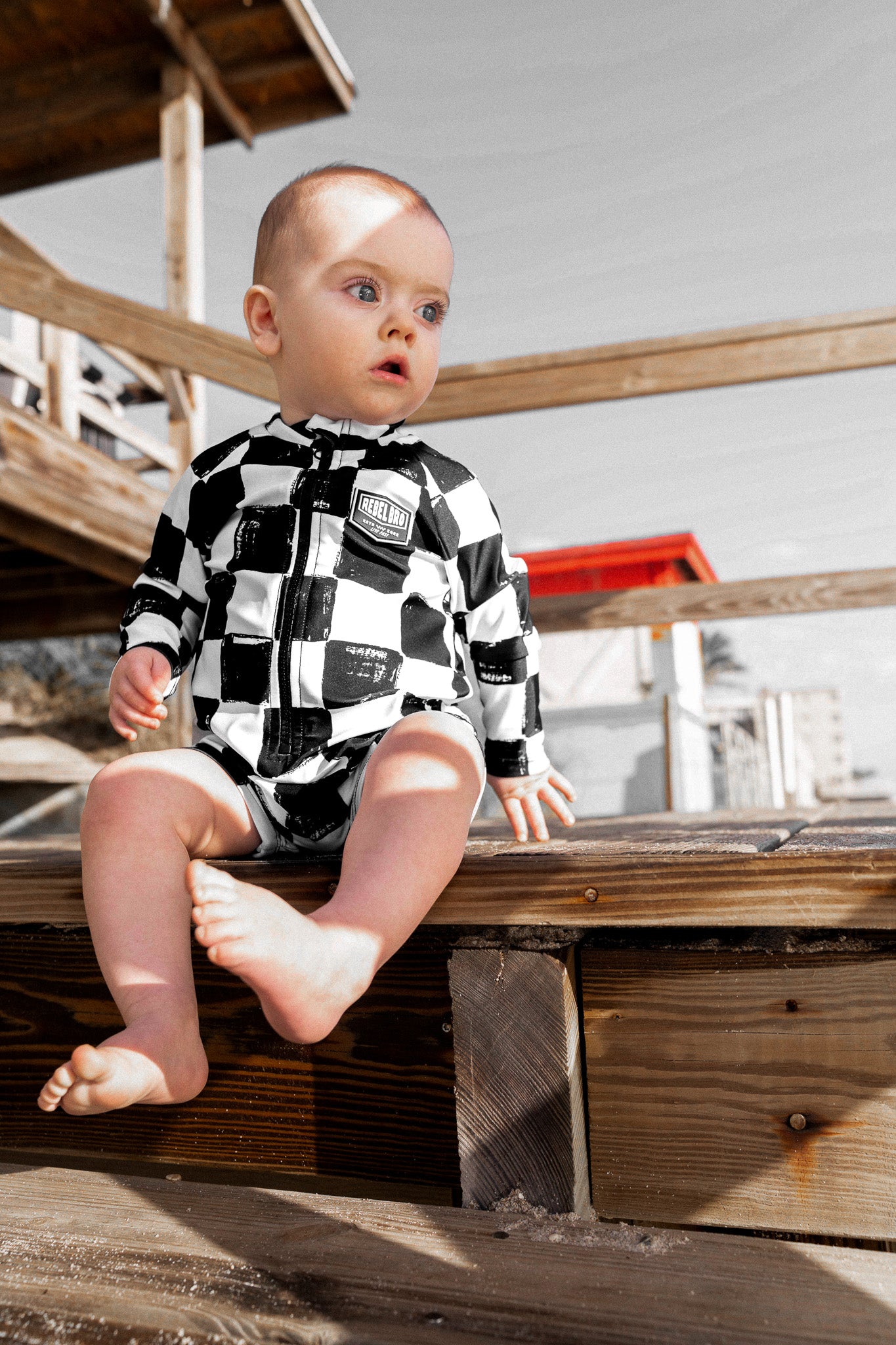 UPF50+ Swim Romper in Vintage Venice