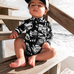 UPF50+ Swim Romper in Warped Tour [Midnight Edition] - Rebel Bro