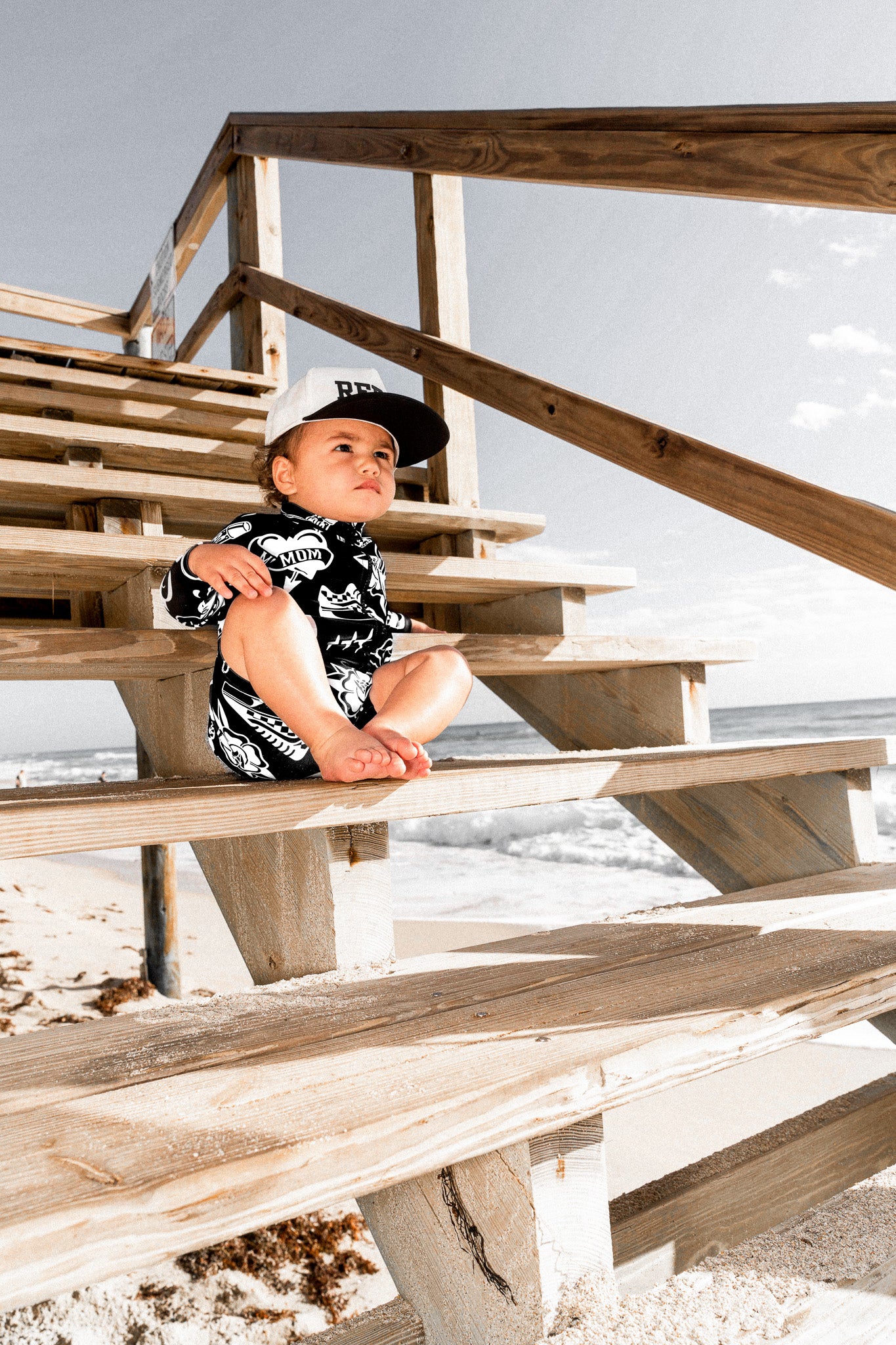 UPF50+ Swim Romper in Warped Tour [Midnight Edition] - Rebel Bro