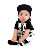 Hooded Rebel Short Sleeve Romper in Bowie - Rebel Bro