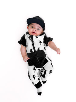 Image of Hooded Rebel Short Sleeve Romper in Bowie