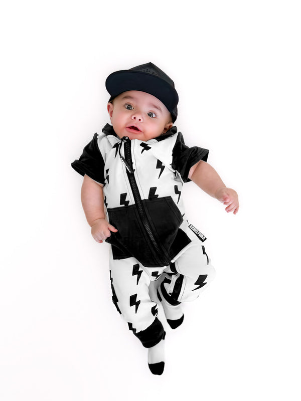 Hooded Rebel Short Sleeve Romper in Bowie - Rebel Bro