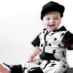Hooded Rebel Short Sleeve Romper in Bowie - Rebel Bro
