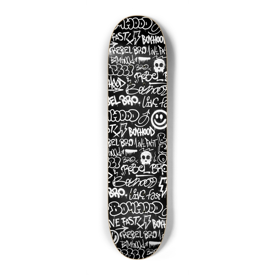 Urban Drip (Black) x Rebel Bro Mini Skateboard - Rebel Bro