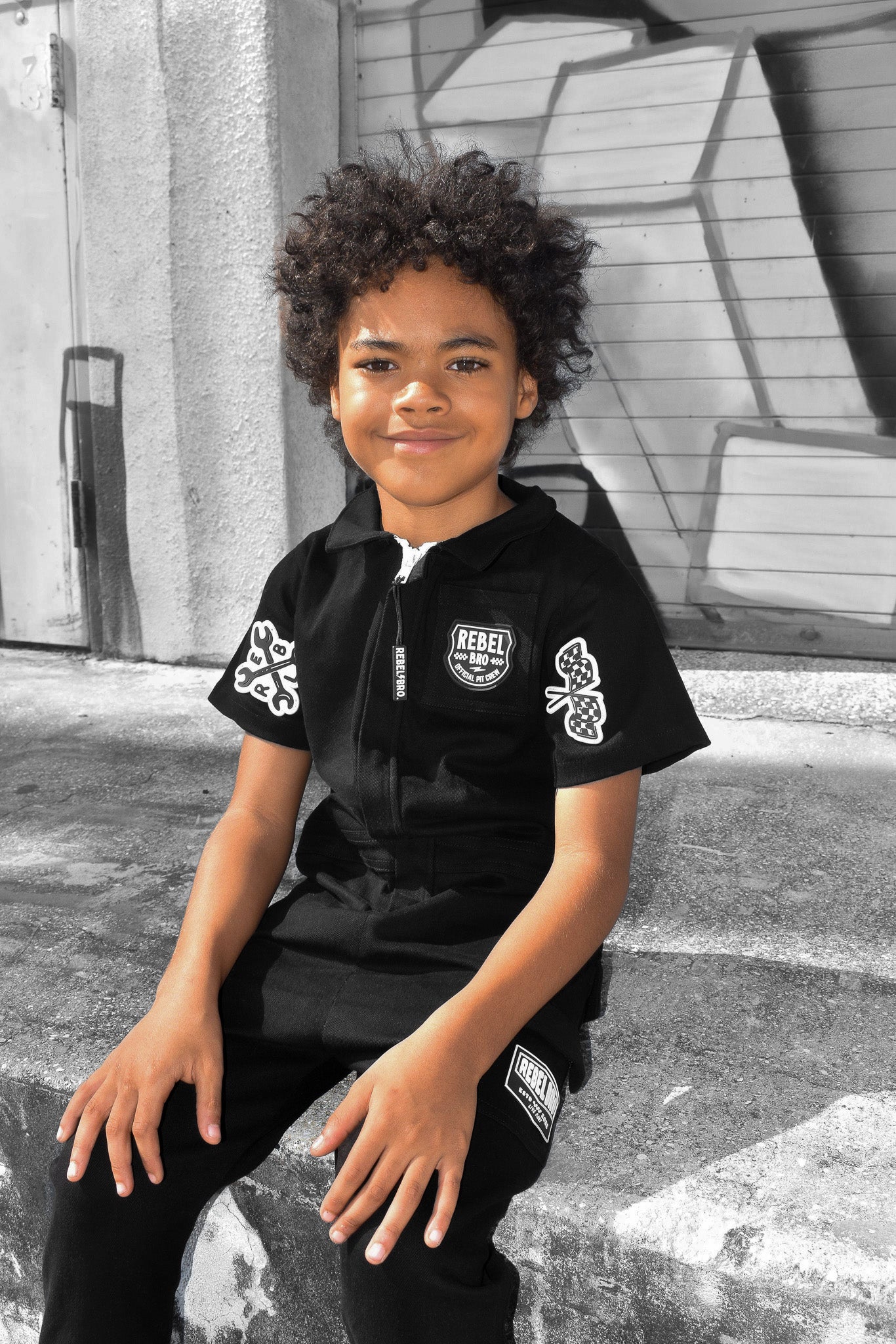 Pit Crew Romper in Black - Rebel Bro
