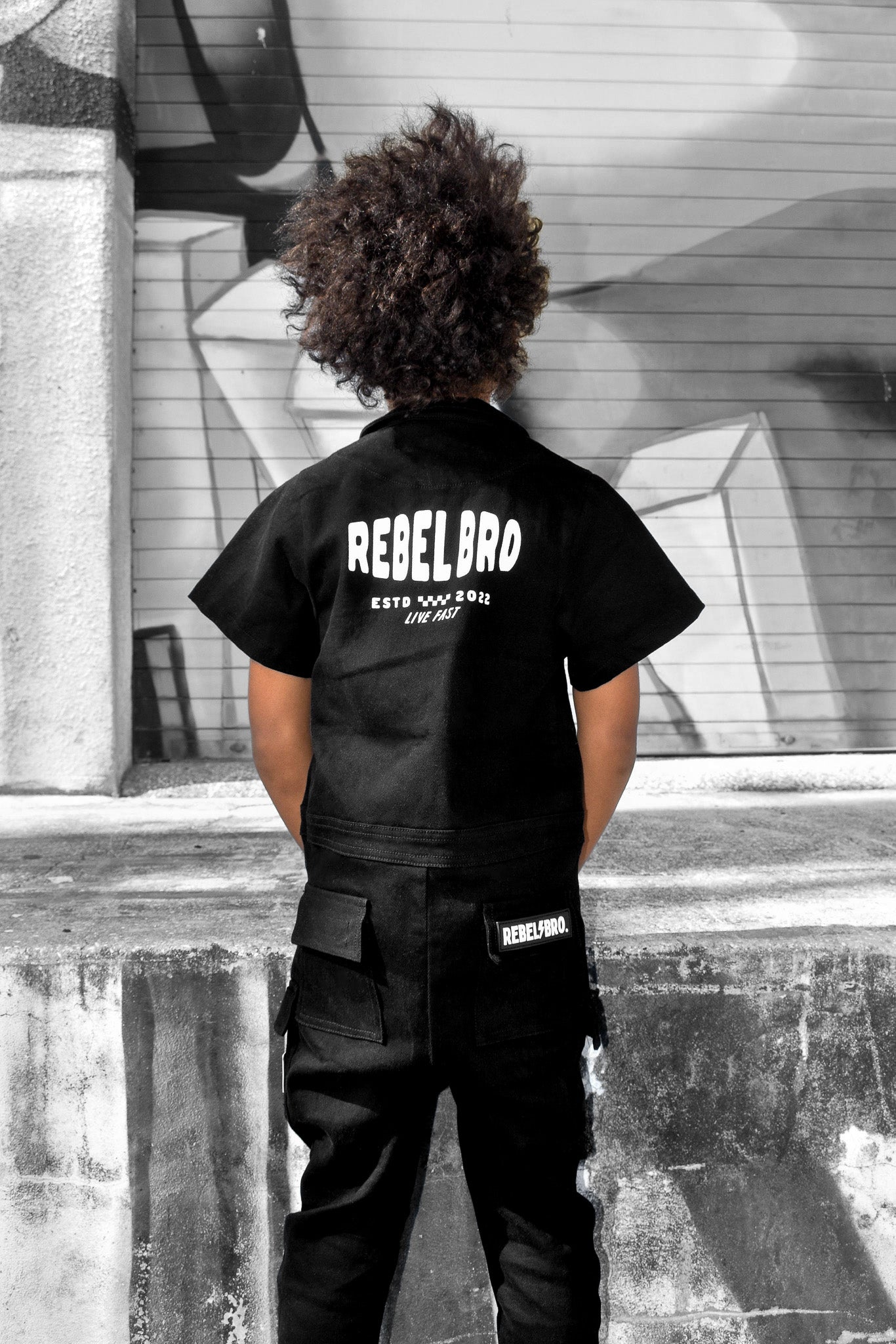 Pit Crew Romper in Black - Rebel Bro