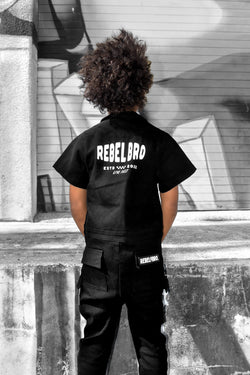 Image of Pit Crew Romper in Black - Rebel Bro