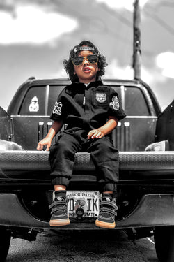 Image of Pit Crew Romper in Black - Rebel Bro