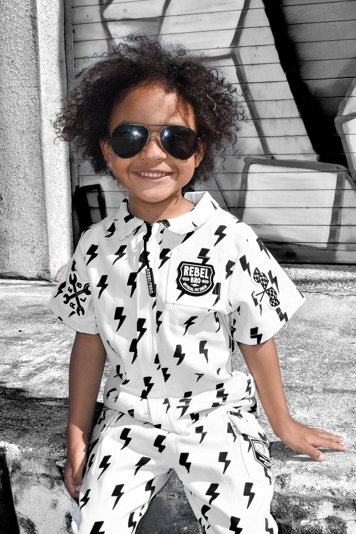 Pit Crew Romper in Bowie - Rebel Bro