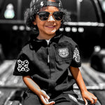 Pit Crew Romper in Black - Rebel Bro